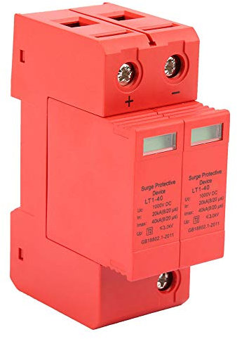SiRyder Scaricatore di Sovratensione DC 1000V 2P 20KA Fotovoltaico Protettore di Fulmini Casa Bassa Tensione Protettore di Sovratensione per Uso Domestico,Impianti Fotovoltaici