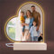 INDIGOS UG - LED Lampe personalisiert - Nachttischlampe - Herz links - personalisierte Lampe - mit Foto & Wunschtext - personalisierte Geschenke - Acrylglas 14x14 cm - optionale Lampe warmweiss