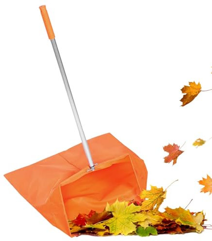 Recogedor de Hojas | Recogedor de Basura de Barrido Resistente, barredora de residuos con Mango ergonómico, recogedor de Limpieza con Bolsa recolectora