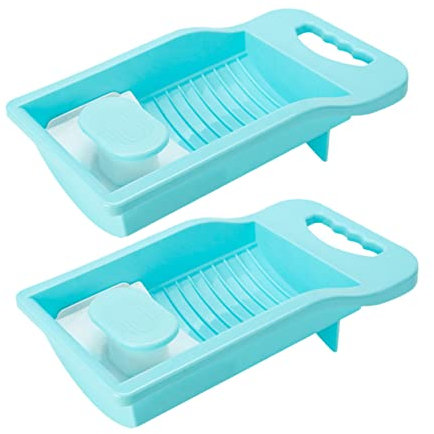 Generico 2pezzi Lavatoio per Bucato Portatile Lavapanni per Lavaggio e Piccole Indumenti Strumento Pratico per Blu