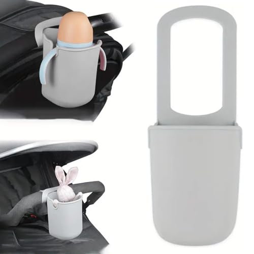 GAOHOU Pram Babby Bottle Holder Baby Water Cup Organizer, Silicone Coffee Water Drinks Cup Holder for Stroller, Pushchair, Buggy, Wheelchair, Bike