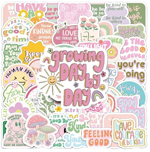 100PCS Pink Motivational Stickers,Vinyl Waterproof Stickers Scrapbook Sticker for Adults Women Teen Girls Laptop Journall