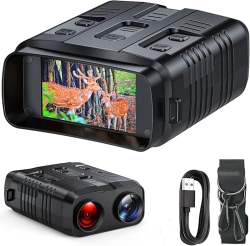 SiRyder Nachtsichtgerät, 4K Fernglas Mit Nachtsichtfunktion 2160P HD Nightvision Geeignet für Camping und Jagd im Freien Tag- und Nachtbetrieb 800M