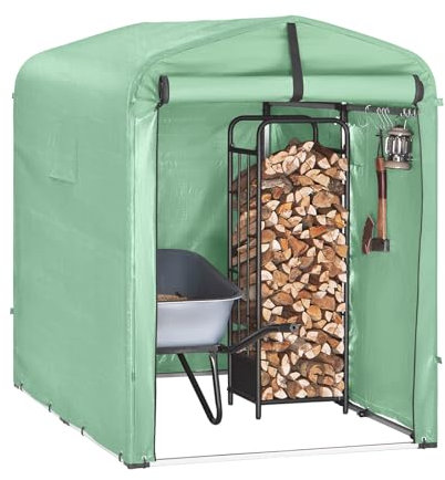 SoBuy Abri de Jardin, Cabane de Jardin Exterieur Imperméable, abri Moto avec des Crochets, Garage pour Vélo et Outils, Abri Vélo, Rangement et Stockage, Vert, 120x176x163 cm, KLS11-GR