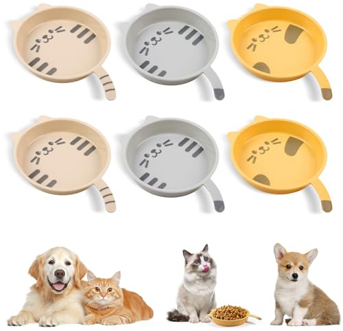 KATIMI 9PCS Cat Bowls, Plastic Cat Food Bowl, Shallow Kitten Bowls, Anti-slip Multi-purpose Anti Whisker Fatigue Cat Bowl for Kittens Puppies Rabbits and Other Small Pets