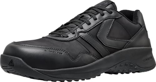 KEEN Utility Men's KS86+ Composite Toe Leather Low Height Non Slip Comfortable Work Shoes, Black/Black, 7 D