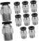 VALICLUD 10Pcs Pneumatic Push Fitting Connectors Straight PTFE Tube Connector for Ed Bowden Extruder High Durability Easy Installation Compatible with Ender Printers