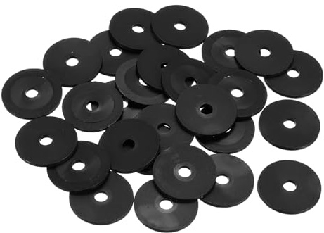 QUARKZMAN 25 Stück Kunststoff Unterlegscheiben M6x30x2mm, Runde Unterlegscheiben Flach Dichtscheiben aus Nylon Beilagscheiben Set für Schrauben Bolzen Mutter Gewindestange Griffe, Schwarz