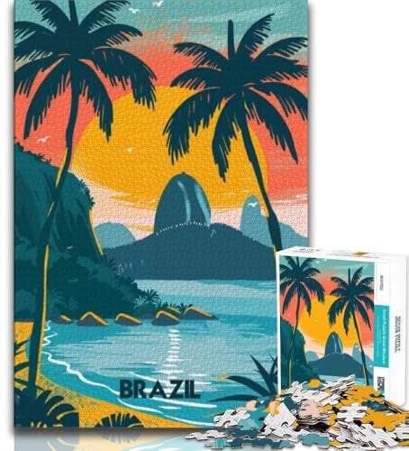 Brasilianisches Paradies, 1000-teiliges Puzzle für Jugendliche und Erwachsene, Lernspielzeug, ganze Familie, 38x26cm