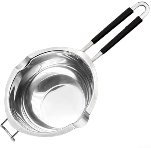 ComfyHarbor Küchen-Doppelkessel aus Edelstahl mit 1,1 QT Kapazität und antihaftbeschichteten lebensmittelechten Silikonformen für Schokolade, Wachs oder Seife, ideal für Herdplatten