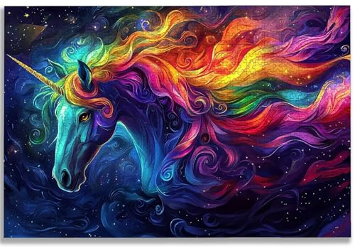 Puzzle 5000 Teile Farbe, Puzzle 5000 Teile Erwachsene, Holzpuzzle Erwachsene mit Exquisiter Verpackungsbox, Klassische Puzzles Einhorn für Die Ganze Familie, Groß Puzzles für Geschenke, Dekor, -2229