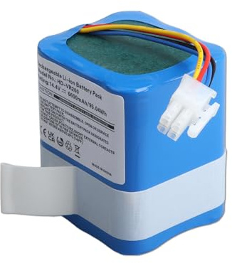 14.4V 6600mAh Li-Ion Akku Kompatibel mit Vorwerk Kobold VR200 Staubsauger, Ersatzakku Teilenummer: 20884-1, 4NCR18650P2-C001A, 4NCR18650P2-C002A, Akku für Home Cleaner Heimroboter