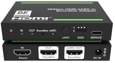 Wilxisum 8K@60 HDMI Audio to eARC Audio Extractor/Adapter, Out Audio to Soundbar, Compatible with SONOS ARC and Beam, Support 4K120Hz, HDR10+, Dolby Vision, Dolby Atmos, DTS:X Pass-Through