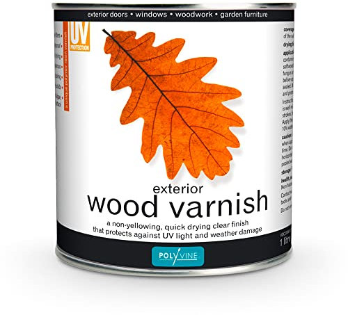 Polyvine 729870003606 Exterior Wood Varnish 1 LITRE, Satin