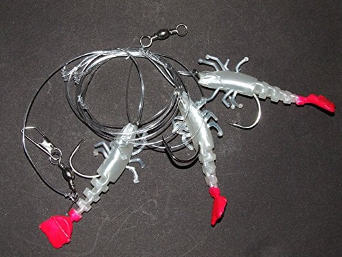 SUPER CATCH PRAWN SHAD RIG LURE 3 x 6/0 HOOK BOAT BASS COD SEA FISHING LINE CLIP