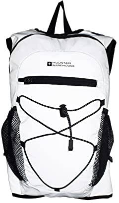 Mountain Warehouse Track reflektierender Hydro-Rucksack - 6-l-Tagesrucksack, Brust- und Brustbeingurt, trinksystem-kompatibler Ripstop - zum Wandern, Radfahren, Laufen Grau Einheitsgröße