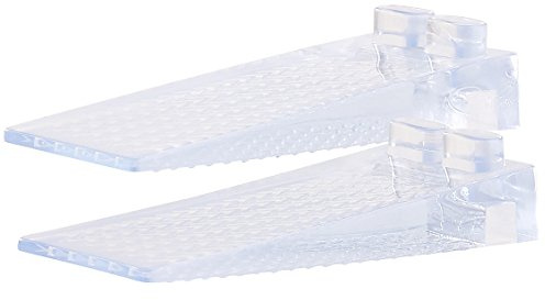 AGT Fensterkeil: 2er-Set transparente Kunststoff-Türkeile, 8,7 cm, stapelbar (Türstopper in Keilform, Anti-Rutsch-Türkeil, Keil)