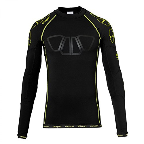 Uhlsport Herren Herren Longsleeve Bionikframe Baselayer Longsleeve, schwarz/Fluo gelb, M, 100563601