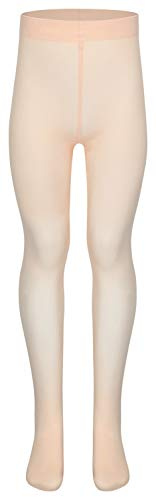 tanzmuster Kinder Ballett Strumpfhose Dana mit Ballenloch - kratzt Nicht, rutscht Nicht, optimale Passform durch das hoch elastische Material in weiß, schwarz und rosa-apricot