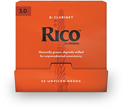 Rico Organic Bb Clarinet Reeds, Strength 3.0, 25 Pack | Rico Organic Bb Clarinet Reeds provide consistent response, easy playability, warm tone, and reliable performance.