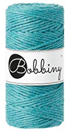 Bobbiny Oeko-Tex Premium Makramee Garn aus ökologischer Baumwolle in Teal 3 mm x 100 m