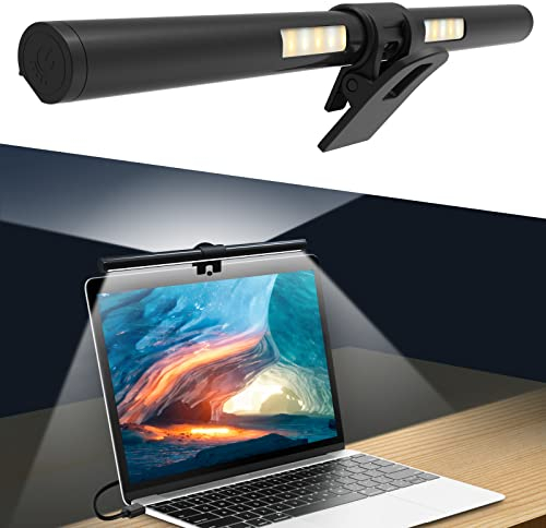 OOWOLF [Exklusiv Original Design Laptop Monitor Lampe, Duale Lichts USB Bildschirmlampe, Screen Schreibtischlampen 33cm dimmbare Helligkeiten Speicherfunktion, Augenpflege/ 3 Farbtemperatur