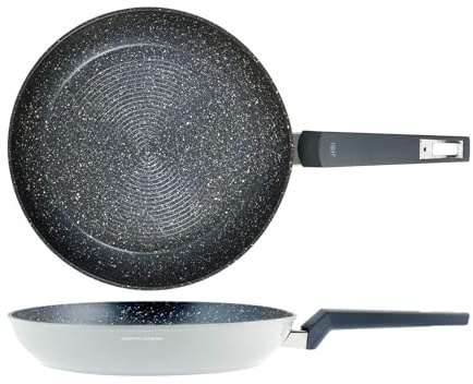 H&H Alessandro Borghese Gourmet Padella Antiaderente 24 cm per Induzione, Rivestimento con Spirale 3D, Manico Soft Touch, Testata e Certificata CSI