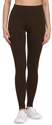 Bellivalini Leggings Damen aus Viskose Ganzjährig Bequeme Bekleidung Damen für tägliches Tragen oder Sport BLV50-147 (Braun, S)