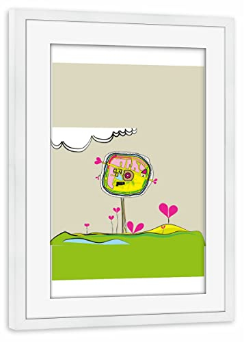artboxONE Poster mit Rahmen weiß 45x30 cm DNA Blume von Alena Louckova - gerahmtes Poster