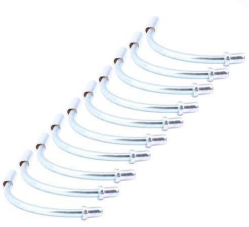 POFET 10pcs/Set Bike V Brake Cable Noodle Brakes Pipe Hose Guide Silvery 90 degree