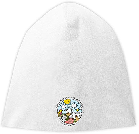 Animals Are Friends Not Food Vegan Vegetarian Jersey Beanie Hut Dünne Slouch Cap Unisex One Size