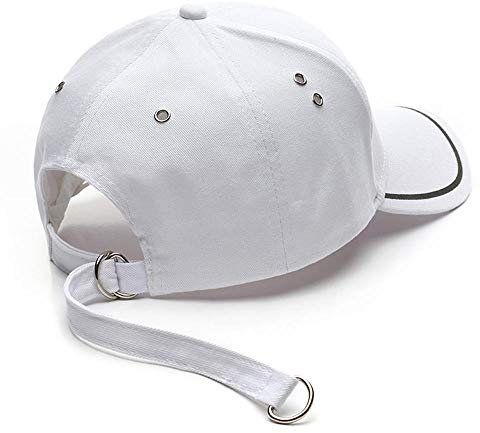 Herren Kappe Hut Street Wear Persönlichkeit Hip Hop Snapback Baseball Cap Mit Ringen Frauen Männer Schwarz Weiß Lang Strape Face Caps Knochen Truck-White_Baseball_Cap_56-60Cm