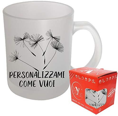 My Custom Style 6 Tazze Vetro Satinato Personalizzate Personalizzabili Come Vuoi
