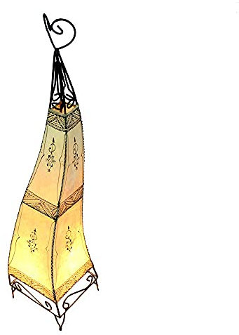 Orientalische Stehlampe Alia Weiß 100cm Marokkanische Stehlampen Gestell aus Metall Lampenschirm aus Leder Lederlampe Hennalampe Lampe Orientalische Asiatische Moderne Barock Antik Dekoration | 320341