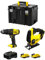 STANLEY FatMax Kit SVK204 (Perceuse à Percussion SFMCD711 + Scie Sauteuse SFMCS600 + 2 Batteries de 2,0 Ah + Chargeur + TSTAK VI)