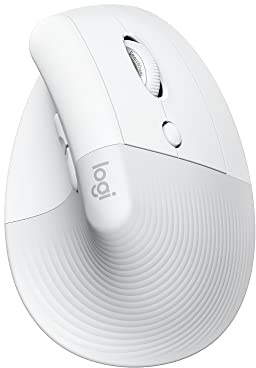 Logitech Lift for Mac Wireless Vertical Ergonomic Mouse, Bluetooth, Quiet Clicks, Silent Smartwheel, 4 Customizable Buttons, for macOS/iPadOS/MacBook Pro/MacBook Air/iMac/iPad - Off White
