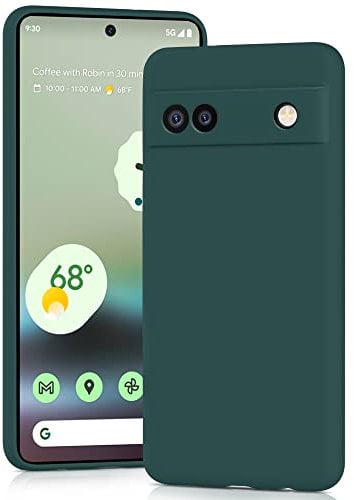 YATWIN für Google Pixel 6A Hülle, Premium Silikon Handyhülle mit Kameraschutz, Seidig-Weicher Berühren Ultra Dünne Stoßfeste Kratzfeste Schutzhülle, Grün