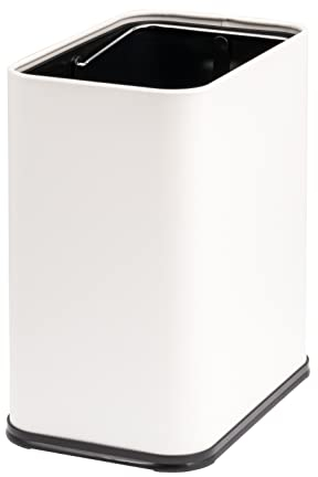 bremermann Papelera de 10 litros abierta, bolsa oculta (blanco)
