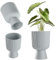 KADAX Pot de fleurs en forme de calice - Pot de fleurs en plastique en 2 tailles - Pot de fleurs en 3 couleurs pour balcon, terrasse, rebord de fenêtre, coupe (14 cm, gris)