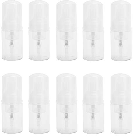 10Pcs Bouteille Moussante, 30ml Rechargeable Distributeur Pompe Vides en Plastique, Distributeur de Moussage Transparent de Voyage pour Savon Liquide, Shampoing, Gel Douche
