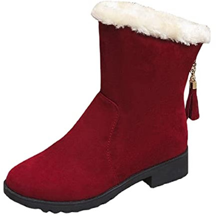 DAIFINEY Mode Winter Ankle Damen Winter Kurze Schneestiefel Schuhe Stiefel Damenstiefel mit dicken Sohlen Jagdbekleidung Damen