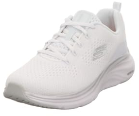 Skechers Espuma de Vapor, Zapatillas de Deporte Mujer, Malla Blanca con Ribete Plateado, 37.5 EU
