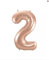 Rose Gold Number 2 Small Foil Balloon, 35cm