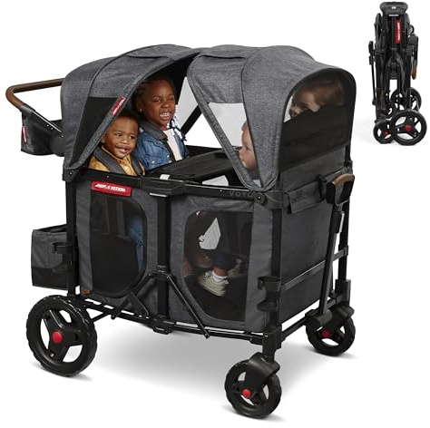 Radio Flyer Stroller Wagon, Polyester, Grey, L