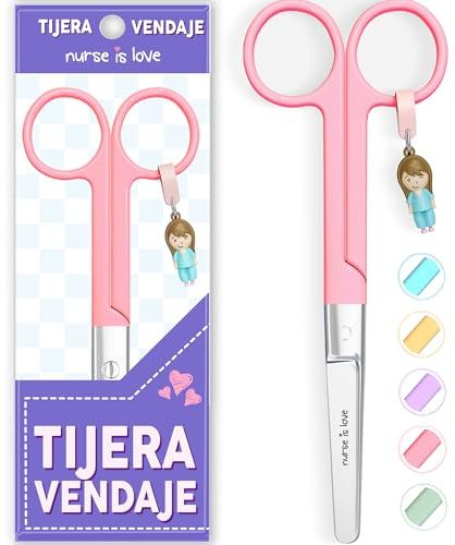 Nurse is Love Mayo Schere, Verbandsschere Pflege, Verbandschere Krankenschwester Schere aus Edelstahl scharf, abgerundete Spitze | für rettungsschere | Trauma schere mit bunt Designs |