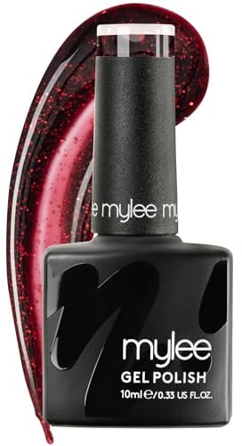 Mylee Gel Nail Polish 10ml [Paint The Town] UV/LED Soak-Off Nail Art Manicure Pedicure for Professional, Salon & Home Use [Fine Glitters Range] - Long Lasting & Easy to Apply