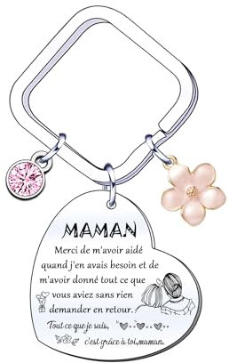 LUODAN Porte-Clé Personnalisé - Cadeau Fête des Mères, Anniversaire, Noël pour Maman - Idée Cadeau (6)