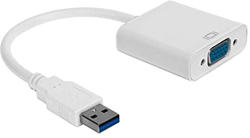 Qiilu Adaptateur USB vers VGA USB 3.0 Mâle vers VGA 15 Broches Femelle Convertisseur Prise en Charge 1080 à 60 Hz pour pour 10 Ordinateur de Bureau Ordinateur Portable Moniteur