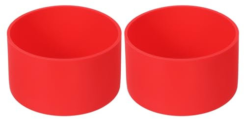 sourcing map 2pcs 7.5cm Protective Silicone Boot Sleeve for 12-24 oz, Water Bottle Bottom Anti-Slip Sleeve Cover, Universal Cup Bottom Accessories, Red