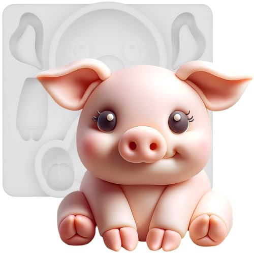 Fondant Form Silikon Schwein Bauernhof Tier Kuchenaufsatz Tortendeko 7,4cm hoch